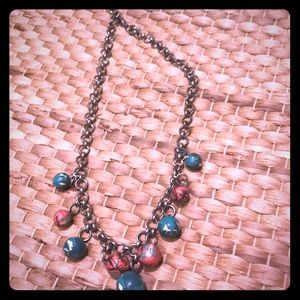 New:  Tropical themed silver toned necklace